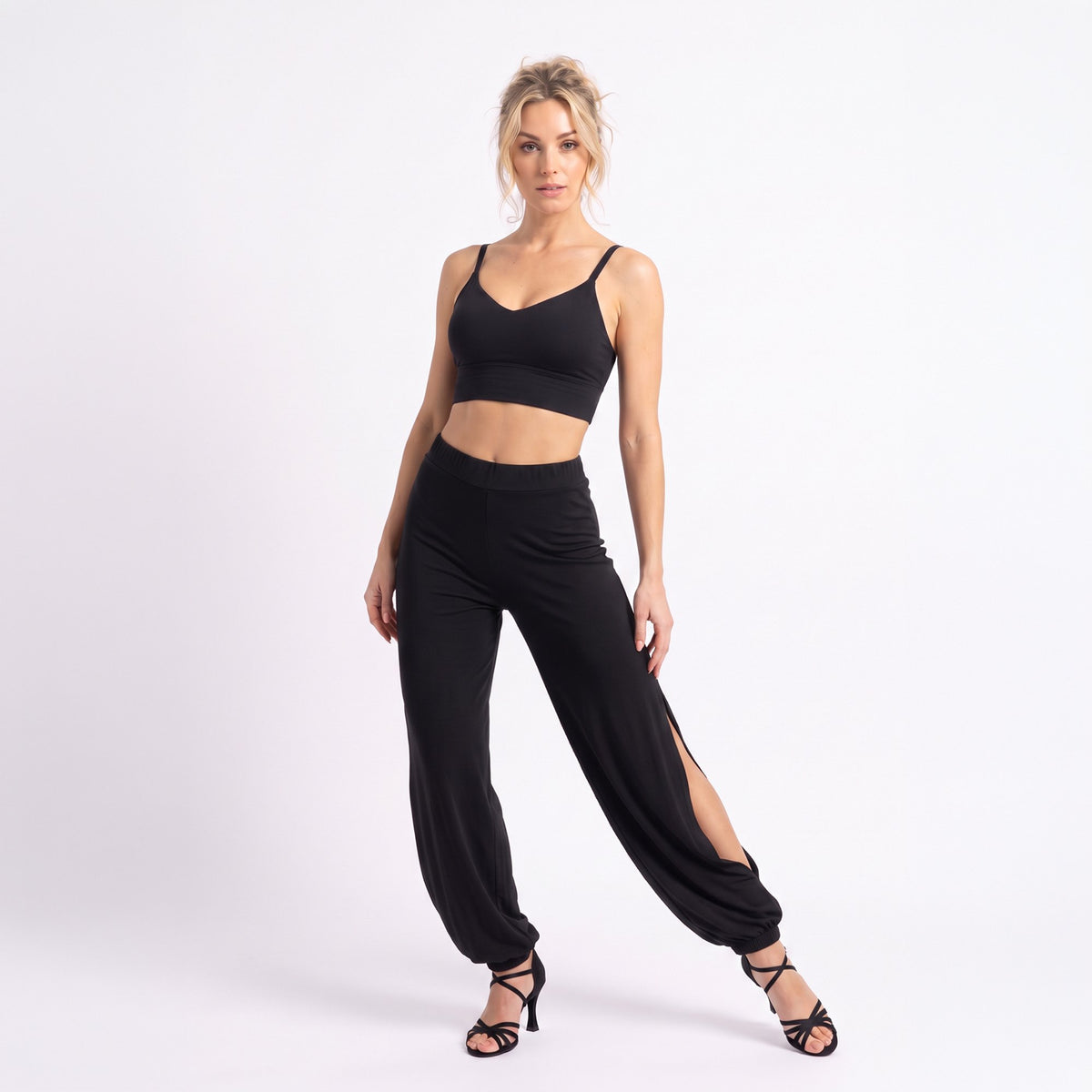 Yan Yırtmaçlı Tango Pantolonu RU5401 – Siyah