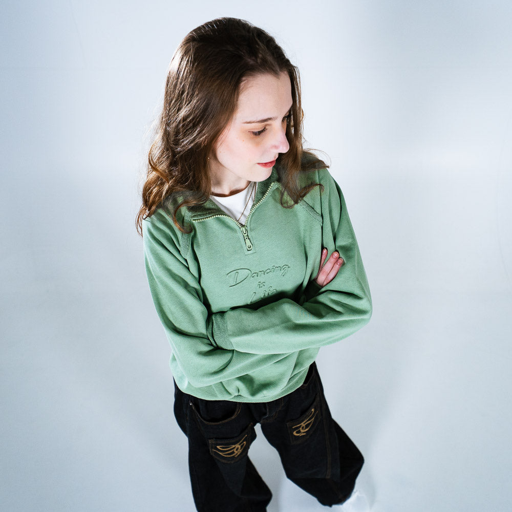 Yarım Fermuarlı Sweatshirt R4018 – Yeşil