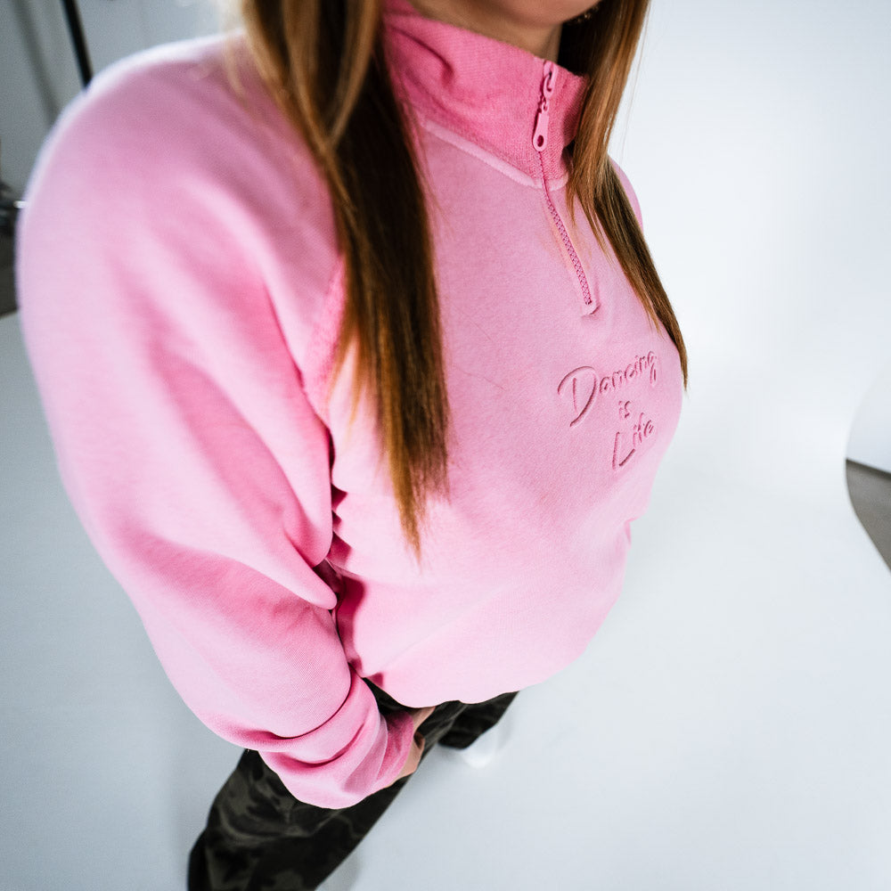 Yarım Fermuarlı Sweatshirt R4018 – Pembe
